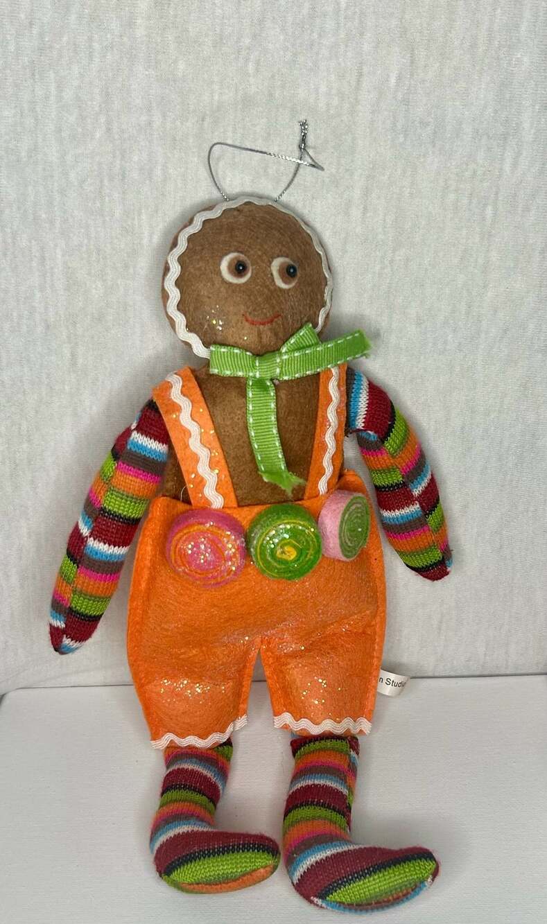 Design Studio Gingerbread Man Christmas Ornament Striped Sweater